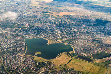 Aerial View Of Bucharest City In Romania
