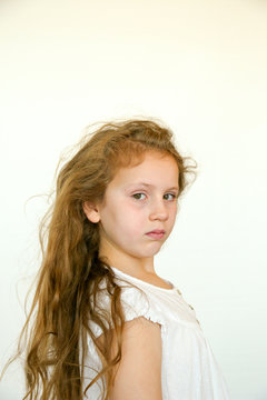 little girl with long hair