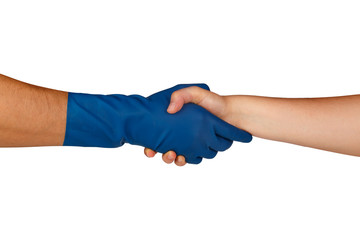 Hands Handshaking for Cleaning