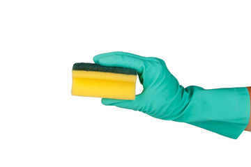 Hands with Cleaning Sponge