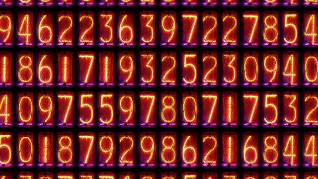 Bright numbers of old nixie tube clock