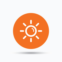 Sun icon. Sunny weather sign.