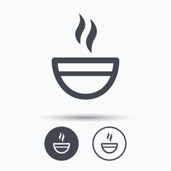 Tea cup icon. Hot coffee drink sign.
