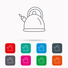 Teapot icon. Kitchen kettle sign.