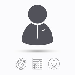 User icon. Human person sign.