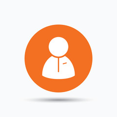 User icon. Human person sign.