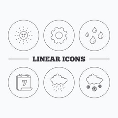 Weather, sun and rain icons. Snow.