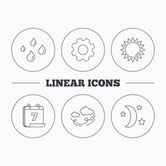 Weather, sun and wind icons.