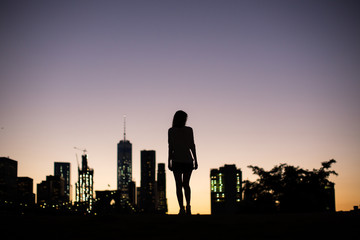 Shadow girl in Manhattan view