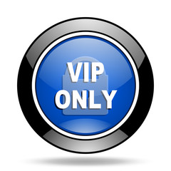 vip only blue glossy icon