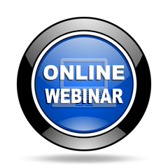 online webinar blue glossy icon