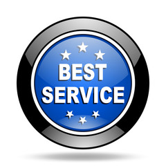 best service blue glossy icon