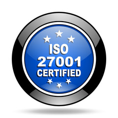 iso 27001 blue glossy icon