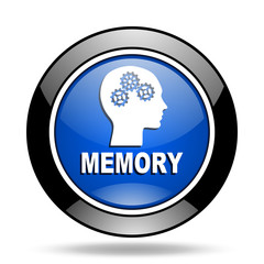 memory blue glossy icon