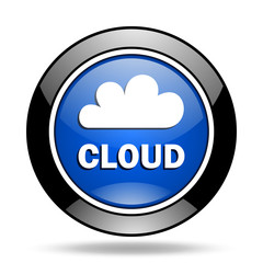 cloud blue glossy icon