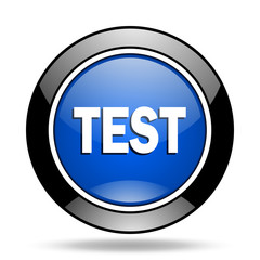 test blue glossy icon