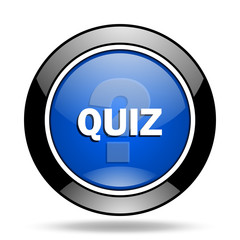 quiz blue glossy icon