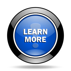 learn more blue glossy icon