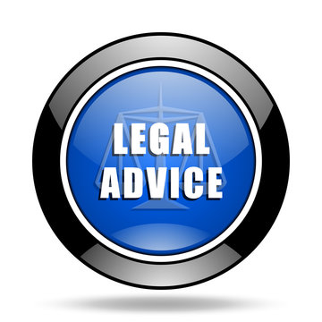 legal advice blue glossy icon