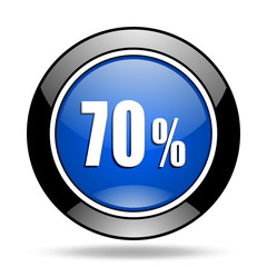 70 percent blue glossy icon