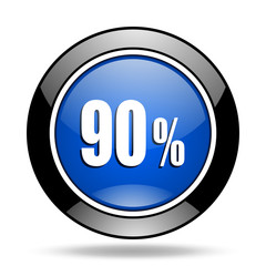 90 percent blue glossy icon