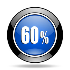 60 percent blue glossy icon