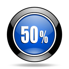 50 percent blue glossy icon