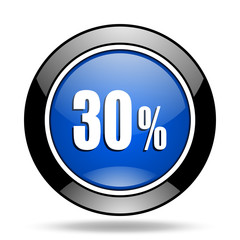 30 percent blue glossy icon