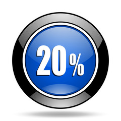 20 percent blue glossy icon