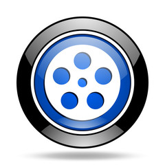 film blue glossy icon