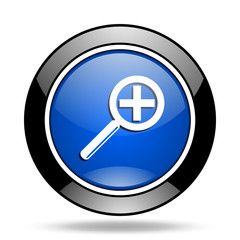 lens blue glossy icon