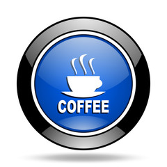 espresso blue glossy icon