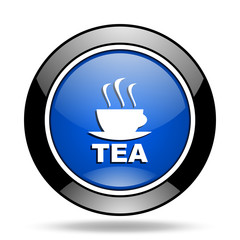 tea blue glossy icon