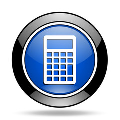 calculator blue glossy icon