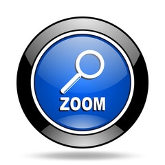 zoom blue glossy icon