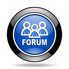 forum blue glossy icon