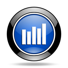 graph blue glossy icon