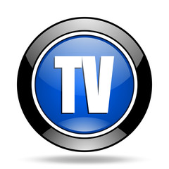 tv blue glossy icon