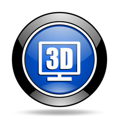3d display blue glossy icon