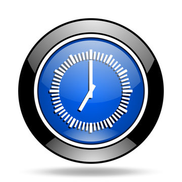 time blue glossy icon