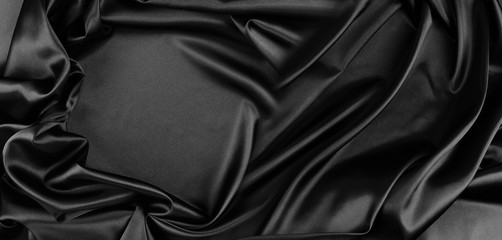 Black silk fabric