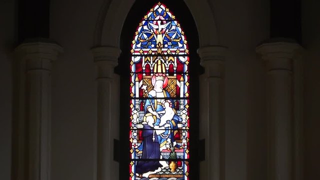 stained glass window in a church