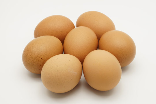 Seven chicken eggs
