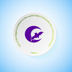 Environmental icons depicting bat with shadow