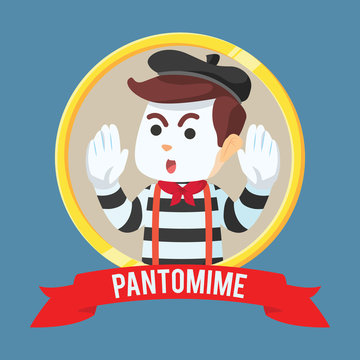 Pantomime Guy In Circle Ribbon