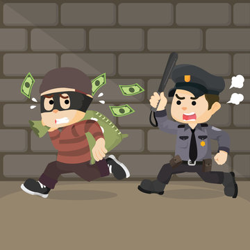 the thief took the money and ran from police