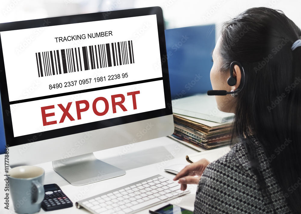 Poster bar code order tracking number concept