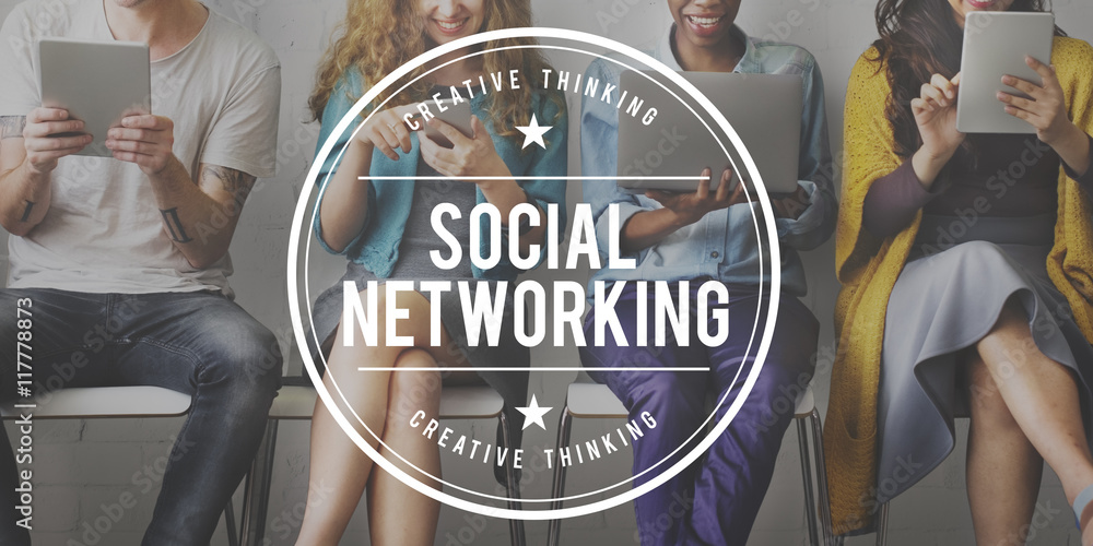 Aufkleber social network networking connection internet concept