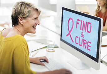 Fototapeta na wymiar Breast Cancer Believe Hope Woman Illness Concept