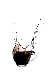 Coffee splash in Clear glass bowl
